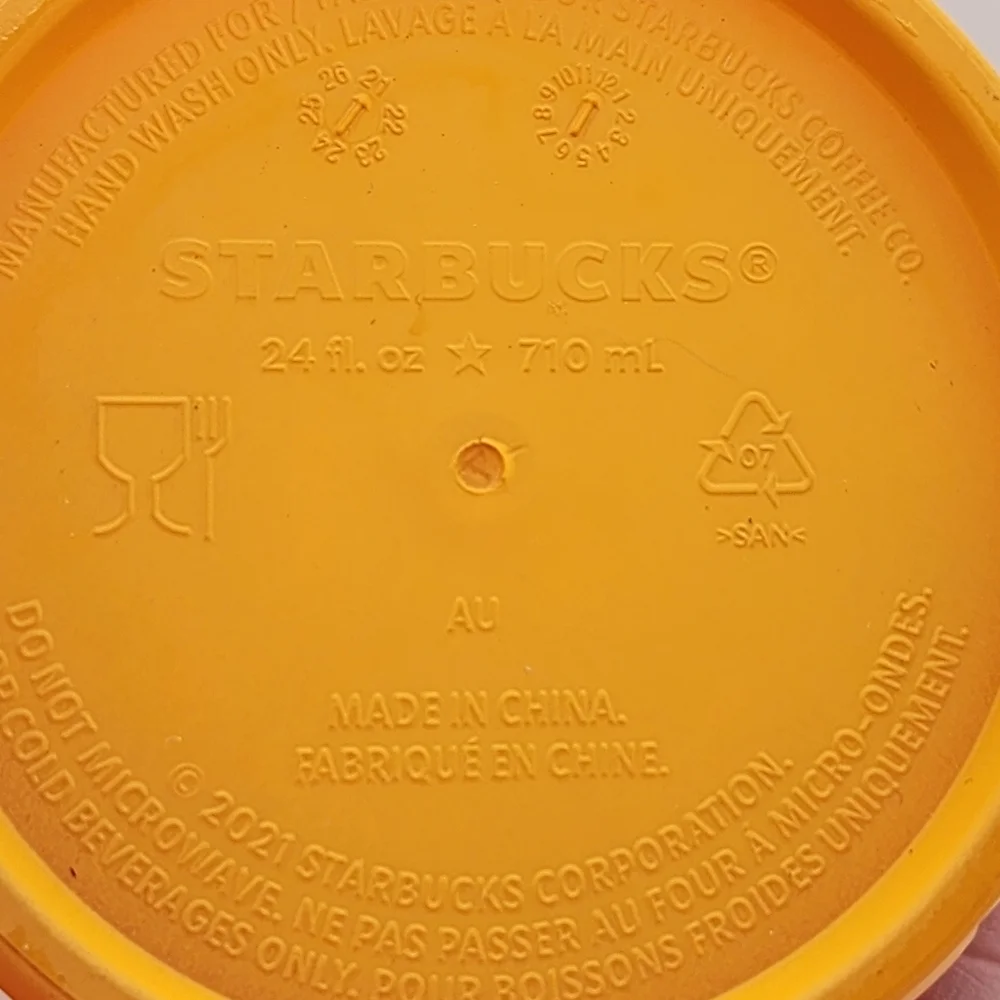 🍊 Starbucks 2022 Orange Mango Venti Tumbler 24 oz Jeweled Grid - Nice! - Picture 4 of 6